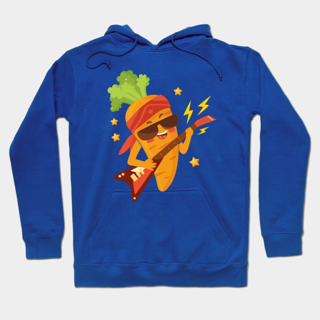 Carrot Guitar Player Hoodie by Mako Design 